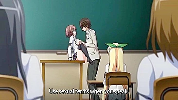 Hypnotized hentai virgin schoolgirls get mind-controlled sex.