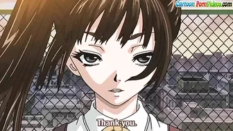 Hentai senpai gives a wet blowjob in the spa.