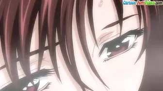 Hentai senpai gives a wet blowjob in the spa.