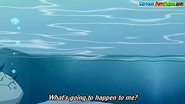 Hentai senpai gives a wet blowjob in the spa.