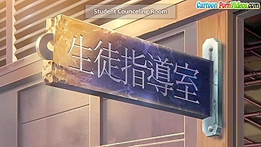 Hentai senpai gives a wet blowjob in the spa.