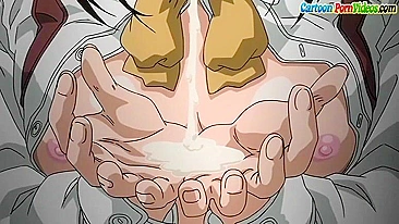 Hentai senpai gives a wet blowjob in the spa.