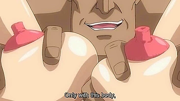 Busty redhead enjoys hardcore sex with older men in hentai porn.