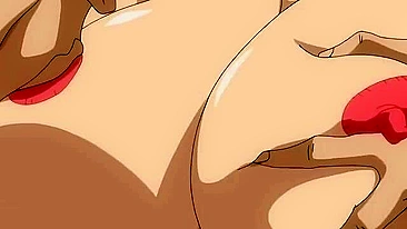 Busty redhead enjoys hardcore sex with older men in hentai porn.