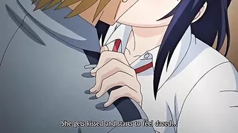 Hentai porn video - Busty teen virgin doggy-bangs while her friend watches.