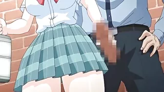 Hentai porn video - Busty teen virgin doggy-bangs while her friend watches.