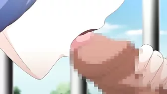 Hentai porn video - Busty teen virgin doggy-bangs while her friend watches.