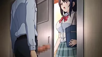 Hentai porn video - Busty teen virgin doggy-bangs while her friend watches.