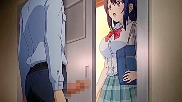 Hentai porn video - Busty teen virgin doggy-bangs while her friend watches.