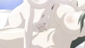 Hentai babe with big tits gets double-penetrated in a hardcore sex scene.