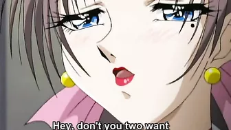 Hentai babe with big tits gets double-penetrated in a hardcore sex scene.