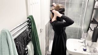 Spy cam in rental apartment caught a Muslim girl in hijab masturbating in the shower