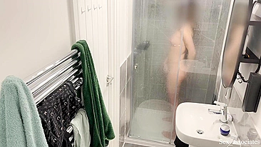 Spy cam in rental apartment caught a Muslim girl in hijab masturbating in the shower