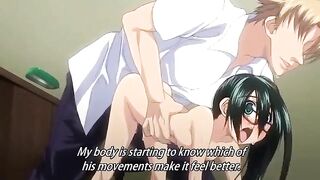 Hentai cutie fills her soaking wet pussy with hot cum.