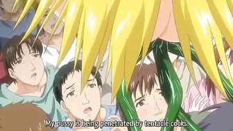 Horny soldiers cover war maidens in cum during a wild group fuck.