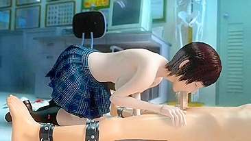 Hentai Schoolgirl in bondage dominates her senior with rough sex.