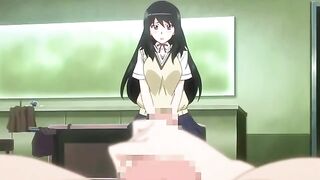 Hentai porn video featuring busty teenage girls getting fucked by an older man.