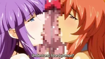 Hentai warrioress ravishes royal lady with her strap-on dick.