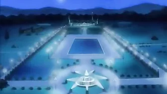 Horny schoolgirl covered in cum from repeated sex acts on a hentai website.