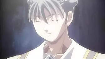 Horny schoolgirl covered in cum from repeated sex acts on a hentai website.