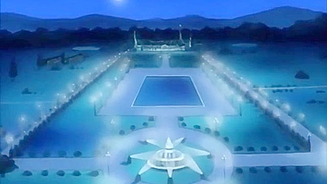 Horny schoolgirl covered in cum from repeated sex acts on a hentai website.