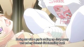 Futanari idol group gets gang-banged in hentai video.