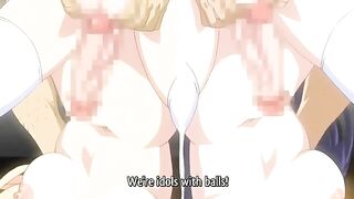 Futanari idol group gets gang-banged in hentai video.