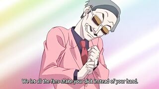 Futanari idol group gets gang-banged in hentai video.