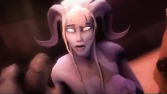 Coliseum of Lust - An orc with a massive dick fucks a night elf's wet pussy as his minions cheer him on. #Hentai