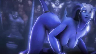 Coliseum of Lust - An orc with a massive dick fucks a night elf's wet pussy as his minions cheer him on. #Hentai