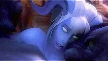 Coliseum of Lust - An orc with a massive dick fucks a night elf's wet pussy as his minions cheer him on. #Hentai