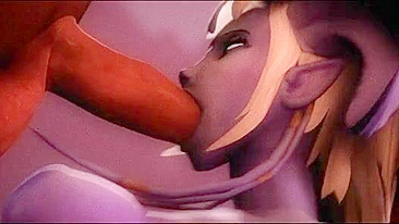 Coliseum of Lust - An orc with a massive dick fucks a night elf's wet pussy as his minions cheer him on. #Hentai