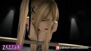 Hentai porn video featuring blonde teen Marie Rose with pigtails getting double-penetrated by a sex machine.