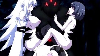 Hardcore hentai sex scene featuring a dog girl getting purified by a monstrous cock.