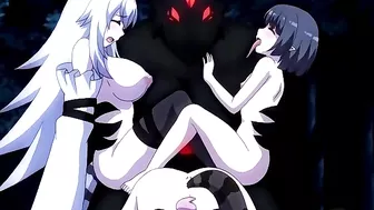 Hardcore hentai sex scene featuring a dog girl getting purified by a monstrous cock.