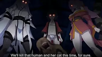 Hardcore hentai sex scene featuring a dog girl getting purified by a monstrous cock.