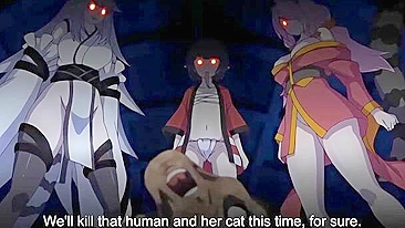 Hardcore hentai sex scene featuring a dog girl getting purified by a monstrous cock.