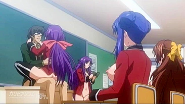 Hypnotized pregnant teen fucks her teacher in a hentai fantasy.