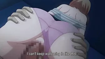 This busty anime nurse is bound and gagged while being rough-fucked on a hentai website.