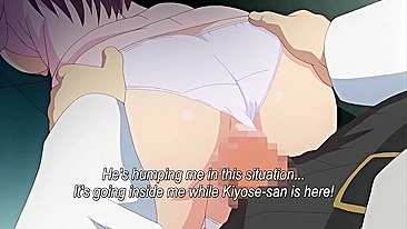 This busty anime nurse is bound and gagged while being rough-fucked on a hentai website.