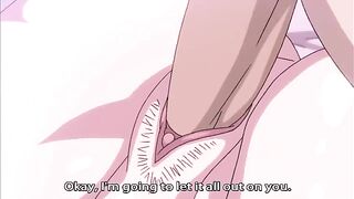 Cheating hentai housewife enjoys a gangbang in a hotel room.