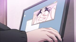 Cheating hentai housewife enjoys a gangbang in a hotel room.