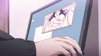 Cheating hentai housewife enjoys a gangbang in a hotel room.