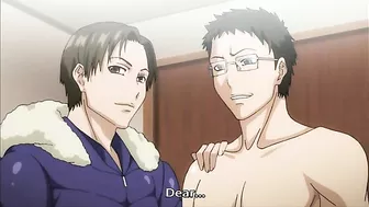 Cheating hentai housewife enjoys a gangbang in a hotel room.