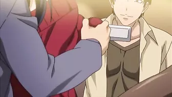 Cheating hentai housewife enjoys a gangbang in a hotel room.