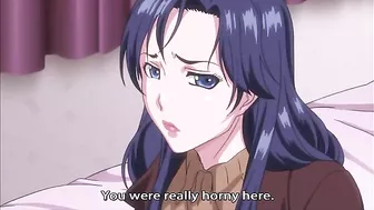 Cheating hentai housewife enjoys a gangbang in a hotel room.