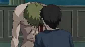 Hentai anime teen bondage and BDSM dungeon scene.