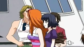 Hentai anime teen bondage and BDSM dungeon scene.