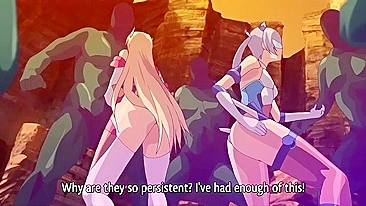 Magic princesses in bondage and group sex on a hentai website.