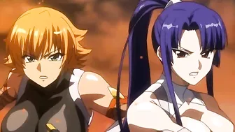 A group of female ninjas are drugged with a love potion and taken advantage of in a gangbang scene.